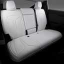 Custom Fit Seat Covers for 2025 2026 Tesla Model Y Juniper (5-Seater), Waterproof Breathable Nappa Leather, OEM Style Full Set Protectors, Airbag Compatible - White