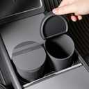 BMZX Car Trash Can with Lid Small Cup Holder Door Pocket Garbage Can Trash Bin Trash Container Fits Auto Home Office, Black 2Pcs