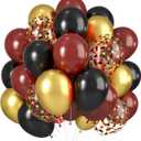 Black Burgundy Gold Balloon,60 Pcs 12 Inches Metallic Gold Burgundy Confetti Balloons for Party Birthday Decorations Birthday Balloons Baby Shower Engagement Party Supplies
