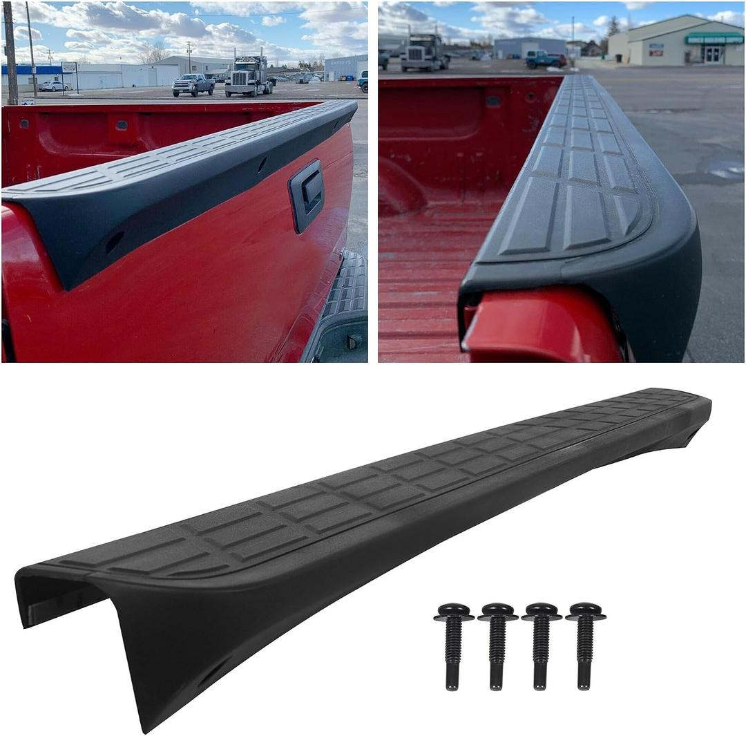 ECOTRIC Tailgate Cap Top Protector Molding Spoiler Cover Compatible with 2007-2013 Chevy GMC Silverado Sierra 1500 2007-2014 2500 3500 Replacement for 25844299 GM1904104