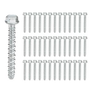 40 PCS 1/2" x 4" Concrete Screw Anchors, Large Diameter Heavy Duty Screw Anchor for Concrete, Masonry, Brick, Block Anchoring