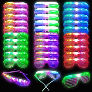 60 Pcs Glow In The Dark Glasses, 6 Colors LED Glasses Bulk for Adults, Glow Neon Party Supplies for Carnival Halloween Christmas Birthday Wedding