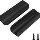 goldenwarm 25 Pack Kitchen Cabinet Handles 3-3/4 Inch Black Finger Pulls for Cabinets Edge Pulls Black Kitchen Hardware for Dresser Drawers,Aluminum Alloy (Hole Center:96mm(3.75in))