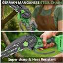Mini Chainsaw Cordless 6 Inch With 1 Batterie three chains Portable Small Electric Pruning saw for Wood Cutting,Tree Trimming, Garden & Household Use Stocking Stuffers Gift for Men Dad Husband (6 Inch-green-1 Battey+3 Chains+1 Guide Plates)