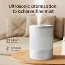 YOGIN Humidifiers for Bedroom Large room,Top fill 2.5L Ultrasonic cool mist Humidifiers for Baby Nursery and Plants,Up to 24 Hours, 24db Quiet,Night Light, Auto Shut Off, Easy Clean Humidifier