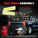 Tail Light Assembly Compatible with 2014 2015 2016-2019 Chevy Silverado 1500 2500HD 3500HD GMC Sierra 3500HD Left Driver Side Right Passenger Side Taillight Brake Lamp Bulb and Harness