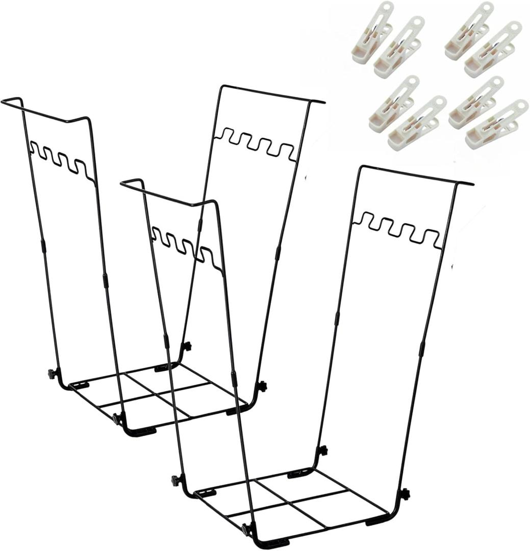 Garden Trash Bag Holder - Outdoor Leaf Bag Support Stand Multi-Use Metal Garbage Bag Holder Frame Holds 30-45 Gallons Bag for Leaves, Camping, Yard Weeding, Lawn Party(2PCS)