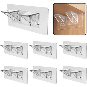 12-Pack Heavy-Duty Adhesive Shelf Brackets, Large Size Double Row Brackets, No-Drill Wall Mount Pegs,Shelf Support Pegs for Kitchen Cabinets, Bookshelves, and Closets