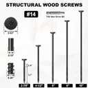 FMhotu #14 Heavy-Duty Wood Screws, Star Drive Deck Screws, Rust Resistant Timber Screws for Timber/Log/Landscaping Wood (8 Inch,500Pcs,Black)