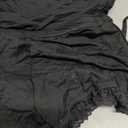 WDIRARA Women's Side Drawstring Ruched Lace Shorts Low Rise Stretchy Going Out Mini Shorts (Black, XS)