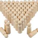Wooden Peg People, 3.5 Inch 60 Pieces, Peg Dolls Unfinished in Standardization Sizes, Perfect for DIY Art and Craft, Painting, Dollhouse Design, Table Setting