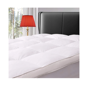 ELEMUSE Queen Size Extra Thick Fusion Goose Down Feather Filled Mattress Topper, Plush Fluffy Double Layer Pillowtop Mattress Pad Cover, Soft Featherbed with 8-21 Inch Deep Pocket