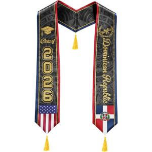 Graduation Stole 72", American Graduation Sash, Flag Stole for International Students