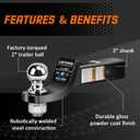 METOWARE Trailer Hitch Ball Mount, 2" Drop Hitch with 2" Ball, 6,000 lbs GTW Fits 2" Receiver for Truck SUV Boat RV, Solid Steel Towing Kit with Hitch Lock, Black