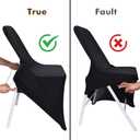 Fixwal 100 Pcs Black Folding Chair Cover, Spandex Stretch Covers Ideal for Wedding, Party, Dining, Business Meeting, Banquet, Universal Fitted Washable Slipcover