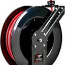ReelWorks Air Hose Reel Retractable 3/8" Inch x 80' Foot Max 300PSI Longest Ever Hybrid Polymer Hose Industrial Steel Construction