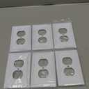 6-Pack Single Duplex Outlet Cover Plate, Decorative White Switch Plates and Outlet Covers, Metal Wall Plates for Electrical Outlets, 1 Gang Receptacle Cover, Corrosion Resistant