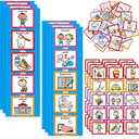35 Pieces Visual Schedule Cards Routine Cards Home Chore Chart Routine Autism Learning Materials with 35 Pieces Hook and Loop Dots(Cute Style, Blue)