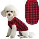 Topbuti Dog Fleece Sweater for Small Dogs Christmas Buffalo Plaid Pet Clothing Warm Soft Dog Winter Clothes Pet Pullover Jumper for Cats Puppy (Large, Plaid)