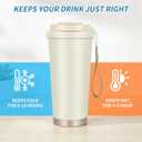 YCT Insulated Coffee Mug with Tea Strainer and Leak-Proof Design, Reusable Insulated Cup with Straw, 316 Stainless Steel Inner Liner Travel Mug for Hot and Cold Beverages