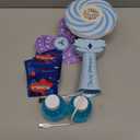 Bubble Wands for Kids Age 4-8: Windmill Light Up Automatic Bubble Machine Rechargeable with 2 Bubble Solution Outdoor Party Birthday Toys for Toddlers, Gift for 3 4 5 6 7 8 Year Old Girls Blue