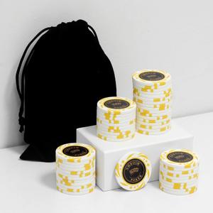 13.5 Grams Clay Poker Chips Blank Chips Casino Poker Chips 40mm Large Chips Pack of 50 Pieces
