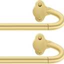 2 Pack Gold Curtain Rod, Wrap Around Curtain Rods for Windows 18 to 45 Inch, 5/8'' Adjustable Heavy Duty Blackout Drapery Rod, Decorative Modern Room Darkening Rods (Unique Design/All Matel)