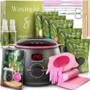 All-in-One Wax Warmer for Hair Removal  Hard Wax Kit with Wax Pot, Complete Body Waxing Kit for Women & Men (39 Accessories) (Jet Black)