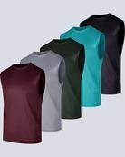 5 Pack: Mens Mesh Active Tank Top Large