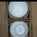 Famiware Eden Plates and Bowls Sets, Stoneware Dinnerware Sets with Gold Trim, 24 Pieces Dishes Set for 8 - Chip and Scratch Resistant, Microwave and Dishwasher Safe, White Stripe