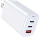 65W USB C Charger Block GaN 3-Port-PD 60W Fast Compact Foldable Wall GaN Charger for iPhone 16/15/14/13,MacBook Pro/Air,iPad Pro,Galaxy S25/S24/S23,Note 20/10,Pixel 9/8/7 and More