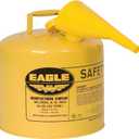 Eagle 5 Gallon Type I Yellow Safety Gas Can for Diesel | Flame Arrester, Self-Closing Lid, and F-15 Funnel, Made in the USA, Galvanized Steel Flammable Storage Can, UI50FSY