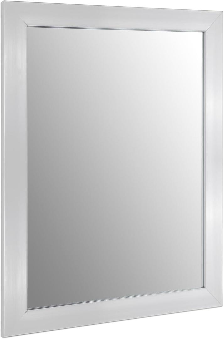 Ruomeng Wall Mirror Rectangle Decorative Mirror 12" x 16" for Entryway, Bedroom, Living Room, Nickel