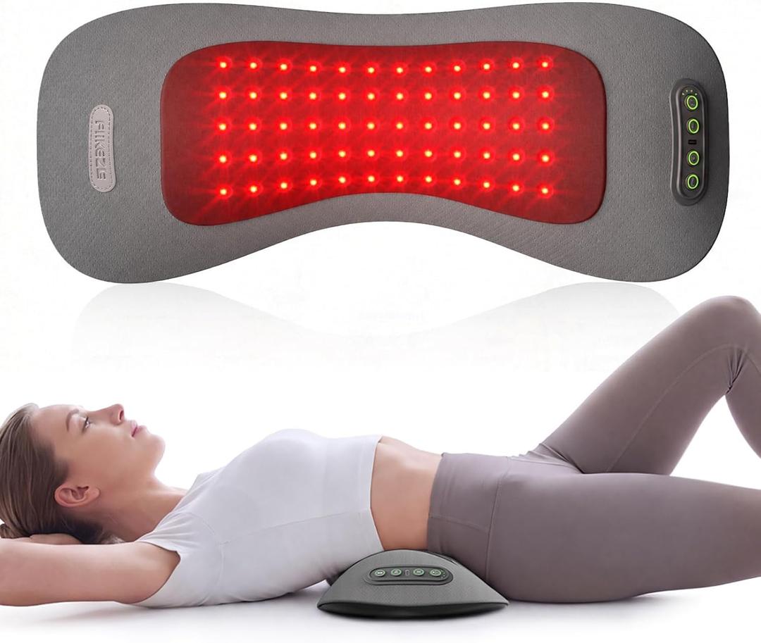 Electric Lumbar Support Pillow with Red Light 660/850nm Back Massager
