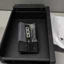 POPMOON 13.8 in Under Desk Drawer For Desk, Pull out Storage Organizer with Slide Extension Mounted Under Flat Wooden Table or Workbench, Carbon Steel Undermount Drawer,Black (13.3IN Single)