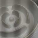 Elevated Slow Feeder Dog Bowls - Ceramic Food and Water Bowl Set with Stand - Raised Pet Dishes for Small and Medium Sized Dogs (White)