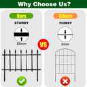 Thealyn Metal Decorative Garden Fence 22" Wide x 18" High (5 Panels, Total Length 9.17 feet), Metal Border Folding Fence, Landscape Fencing for Flower Bed, Yard, Animal Barrier