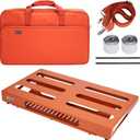 22" x 12.5" Guitar Pedal Board with Power Supply Tray, Carry Bag & Mounting Tapes Included (Orange, SPB-22OR)