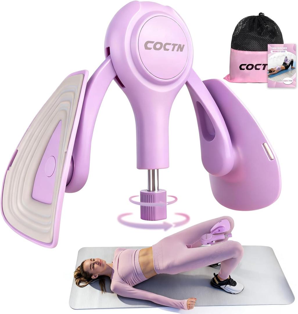 Thigh Trainer for Women, 15-70LB Adjustable Resistance Inner Thigh Exerciser for Pelvic Floor Muscle Repair, Thigh Workout Kegel Exercise Equipment for Shaping, Yoga & Weight Loss at Home Gym