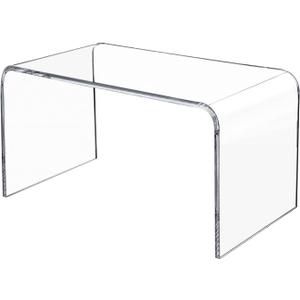 Premium 32" Acrylic Coffee Table, Clear Lucite Coffee Table for Living Room, Rectangle Plexiglass Center Waterfall Table,No Assembly Supports 200 LBS,32"x16"x16",0.6" Thick Fit for 2 Seat Sofa