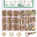 FOLIV 566Pcs Heavy Duty Bolts and Nuts Assortment Kit, Grade 8 Hex Screws Bolts Nuts Kit, 1/4-20 5/16-18 3/8-16, 15 Common Sizes Included