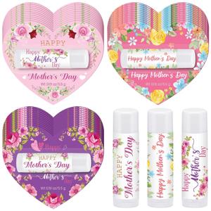 Leelosp 36 Pcs Happy Mothers Day Gifts Lip Balm Bulk Church Party Favors Lipstick Flower Christian Thank You Appreciation Lip Balms Gifts for Mom Grandmother Birthday Church Party Supplies