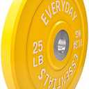 BalanceFrom Color Coded Olympic Bumper Plate Weight Plates, 2x25LB