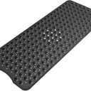 AmazerBath Shower Mat Non Slip 40 x 16 Inches, Shower Stall Mats with Suction Cups and Drain Holes, Non Slip Bath Mat for Tub for Elderly & Kids, Clear Black