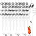 40 Pieces 70s Disco Ball Straws Glitter Mirror Silver Ball Straws 70s Wedding Birthday Party Decorations Disco Supplies for 1970s Fever Retro Dance Holiday Wedding Bachelorette Party Decor