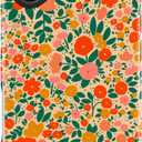 for iPhone 17 Case - Wireless Charging Compatible - Dual-Layer Hard Shell + Silicone Cover - Shockproof Protective Phone Case with Stylish Designs for Women - Orange and Red Flower