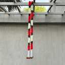THE ART BOX 5 feet Artificial Hanging Flowers Vine Red Silk Gajra Garland for Wedding, Diwali Decoration Floral Arch Party Garden Home Decor (2 Pc) (Off White & Red)