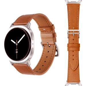 Genuine Leather Band Compatible with Samsung Galaxy Watch 8 40mm/44mm/ 8 Classic 46mm 2025 Only,Soft Wristband Stylish and Comfortable Replacement Strap for Women Men,Brown
