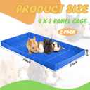 Wenqik 2 Pcs Guinea Pig Cage Liner Corrugated Plastic Cage Liner Base 2 x 4 Panel Size for Small Animals Hedgehogs Rabbits Tray, 55 x 27 Inch (Blue)