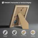 5x7 Picture Frame Set - 3 Pack, Textured Natural Solid Wood, HD Tempered Glass, Gallery Photo Frame, for Wall Mounting and Tabletop Display
